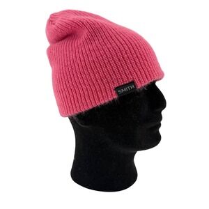 Smith Ribbed Knit Beanie Unisex One Size Pink Slouchy Ski Snowboard Hat Gorpcore